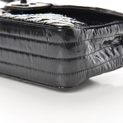 Chanel Patent Metallic Crumpled Calfskin Chevron Quilted Mini Rectangular Flap So Black 10 of 14