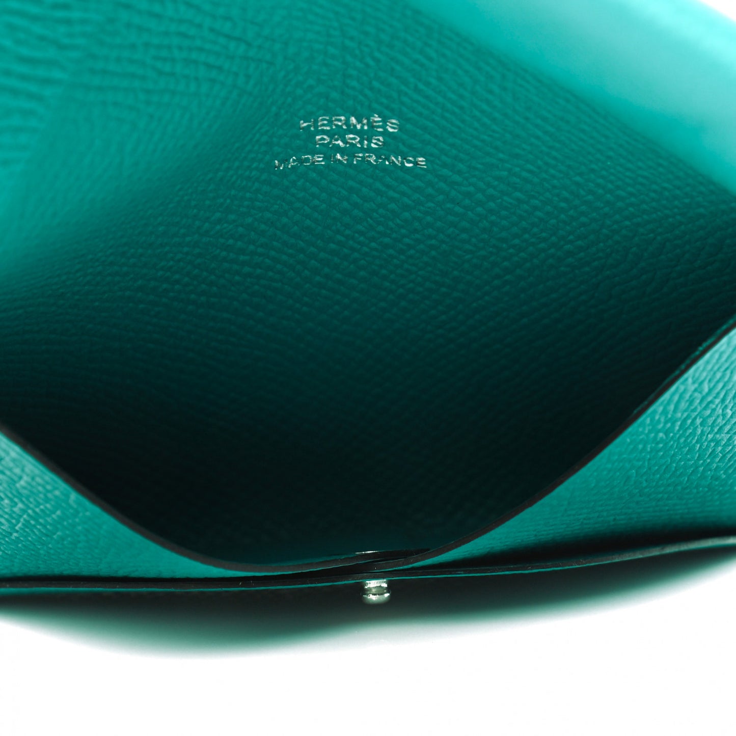 Epsom Calvi Card Case Bleu Paon