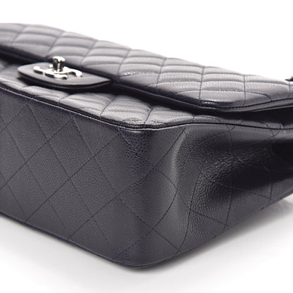 Chanel Caviar Quilted Jumbo Double Flap Navy Blue 9 of 10