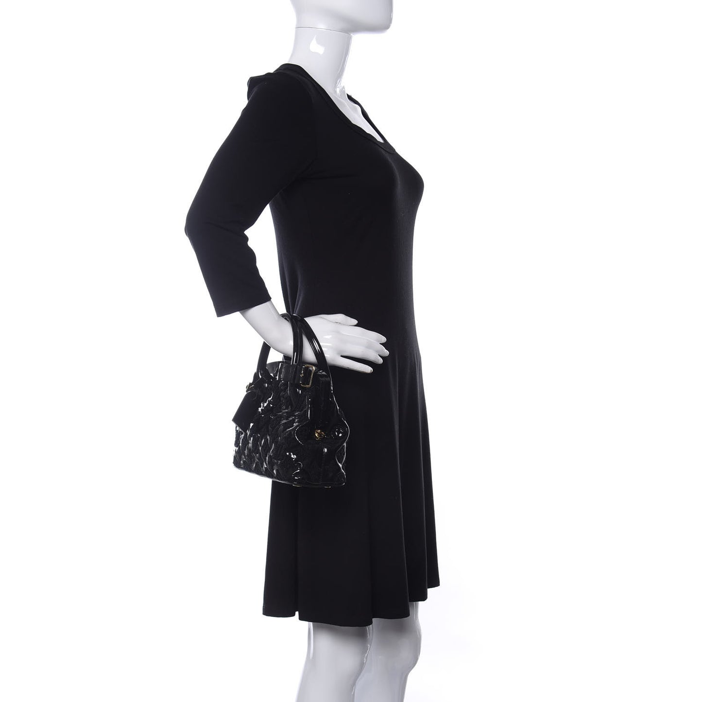 Patent Lambskin Fascination Lockit BB Frame Black