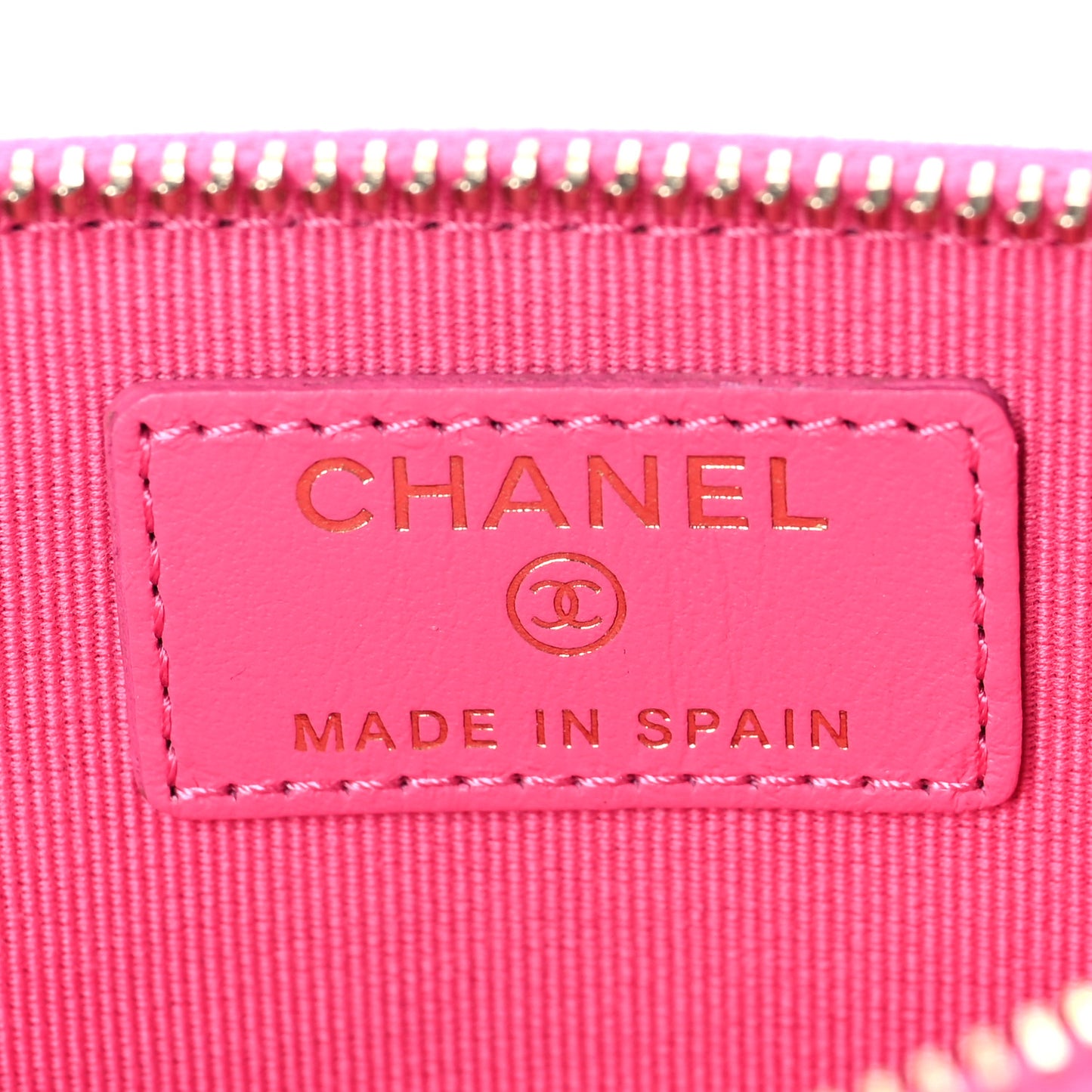 Lambskin Quilted Chanel 19 Zip Card Holder Wallet Pink