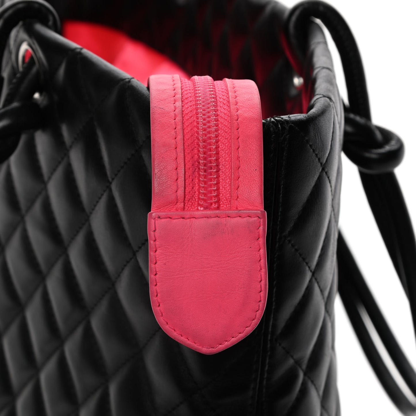 Calfskin Quilted Large Cambon Tote Black