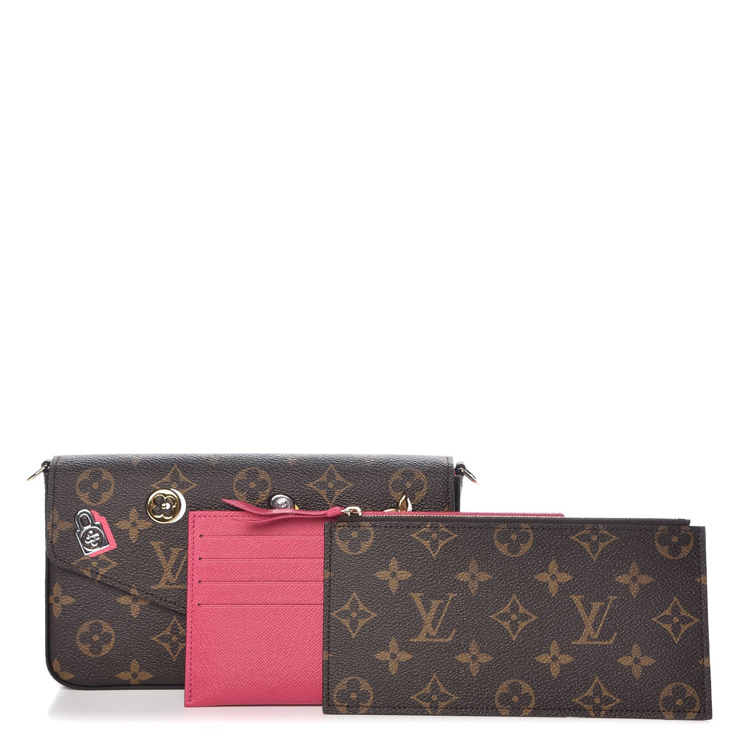Louis Vuitton Monogram LV Love Lock Pochette Felicie Chain Wallet 3 of 13