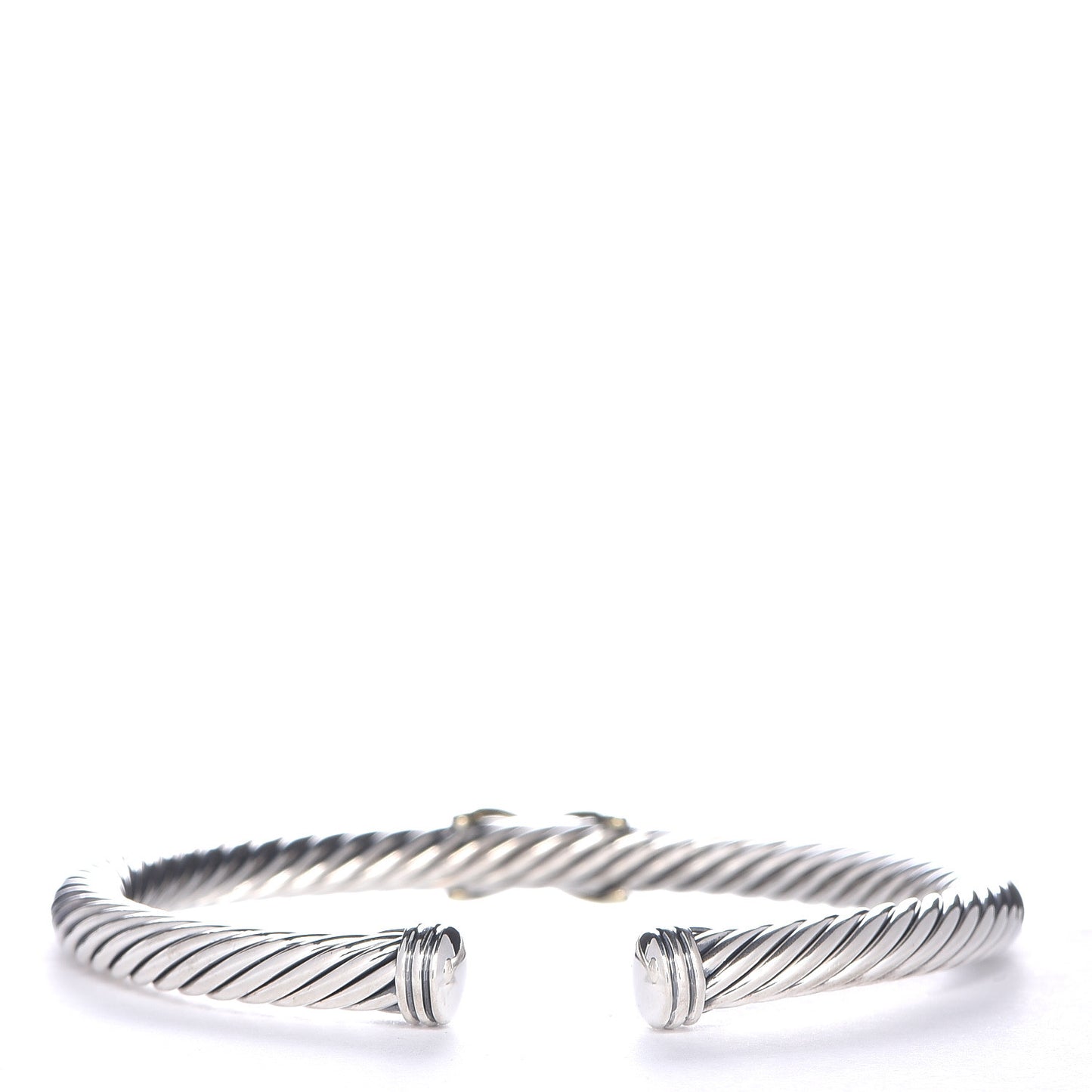Sterling Silver 14K Yellow Gold 5mm X Station Cable Bracelet