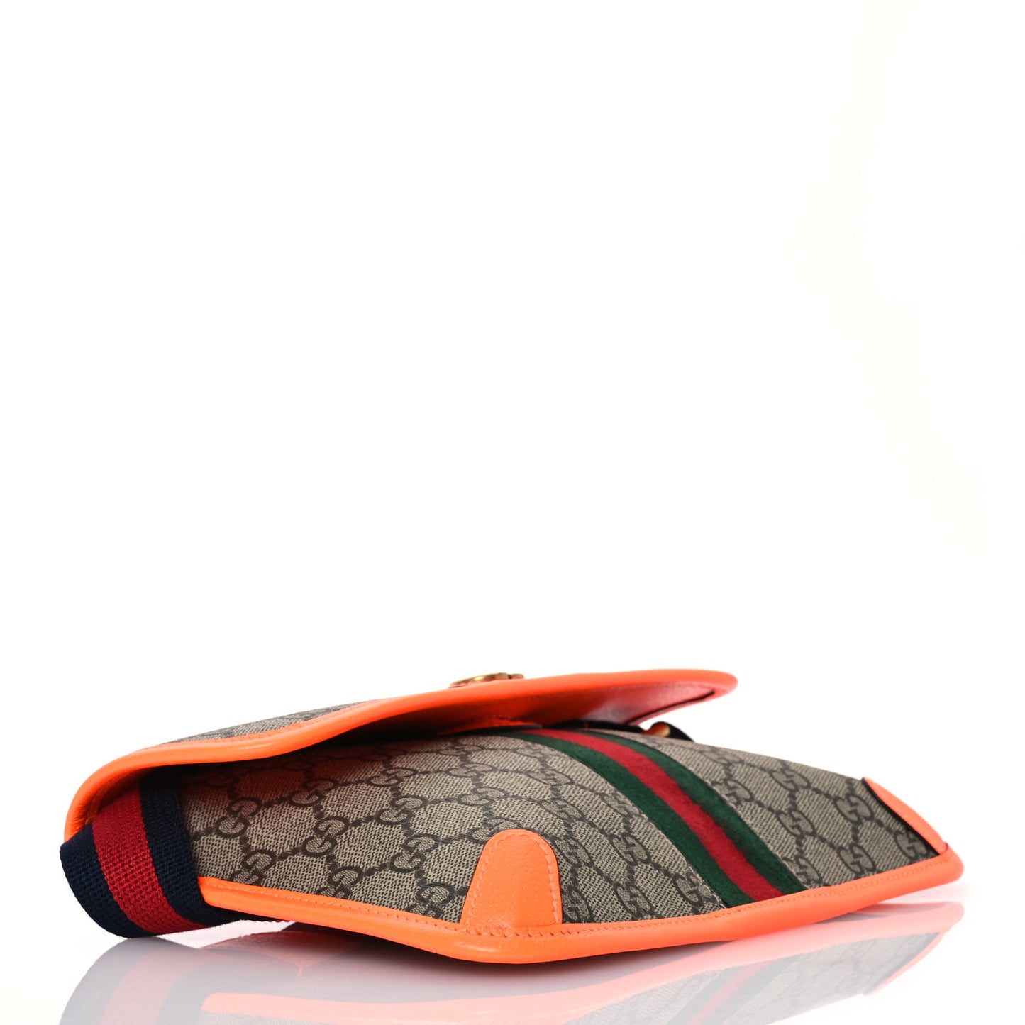 GG Supreme Monogram Web Small Ophidia Belt Bag Beige Ebony Orange