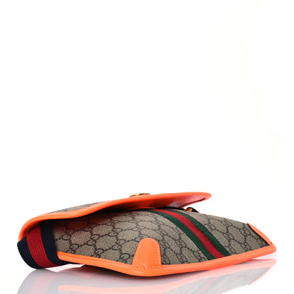 Gucci GG Supreme Monogram Web Small Ophidia Belt Bag Beige Ebony Orange 4 of 13