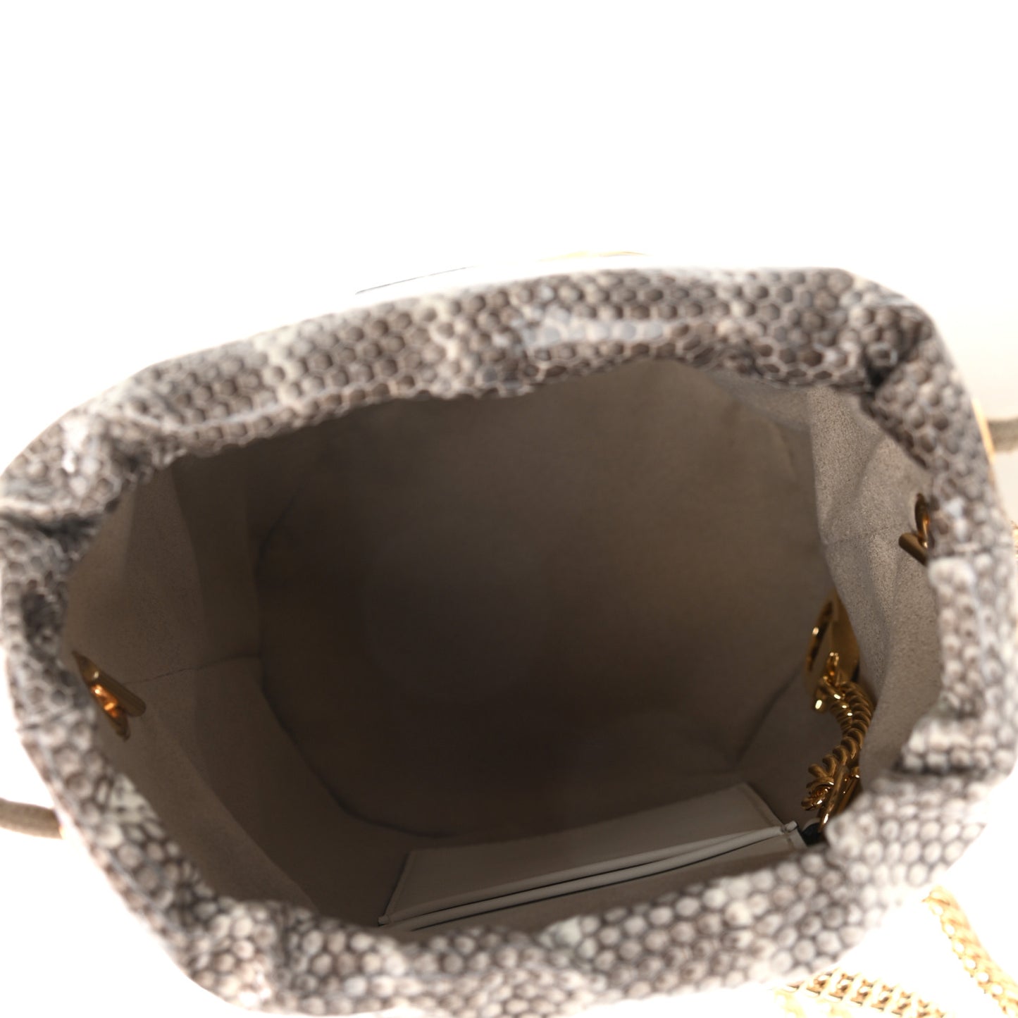 Snakeskin Mini Zumi Bucket Bag Grey