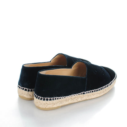Chanel Velvet CC Espadrilles 39 Dark Navy Black 4 of 8