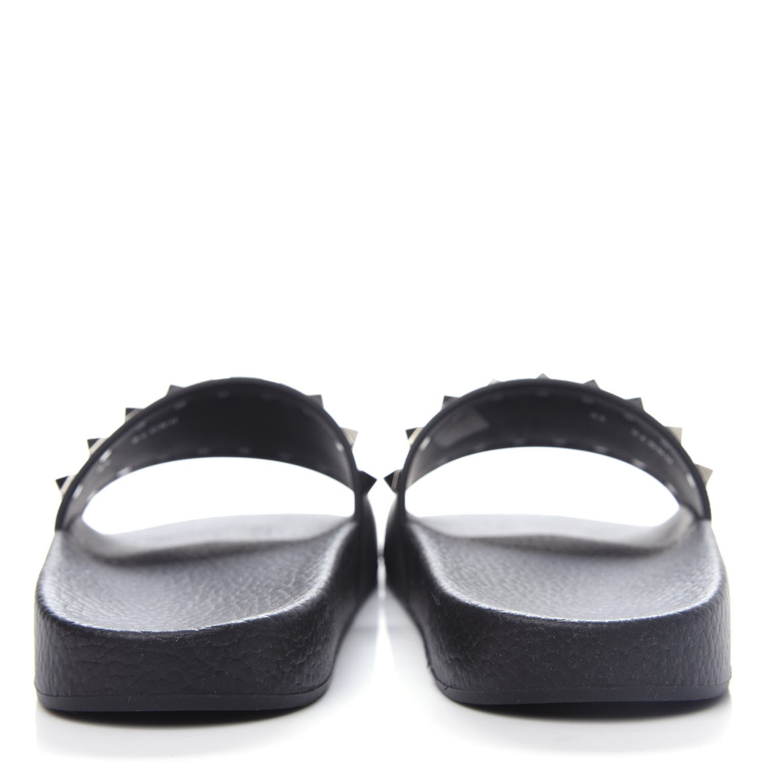 Valentino Garavani Rubber Rockstud Slide Sandals 38 Black 7 of 10