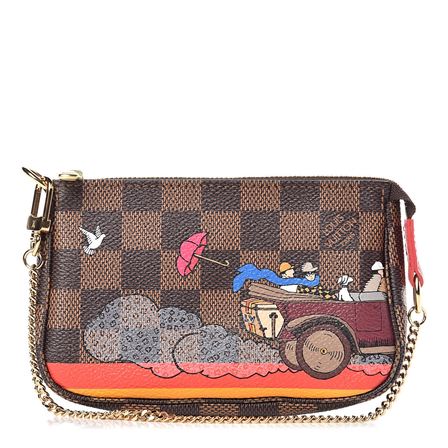 Louis Vuitton Damier Ebene 2015 Christmas Animation Mini Pochette Accessories 1 of 10