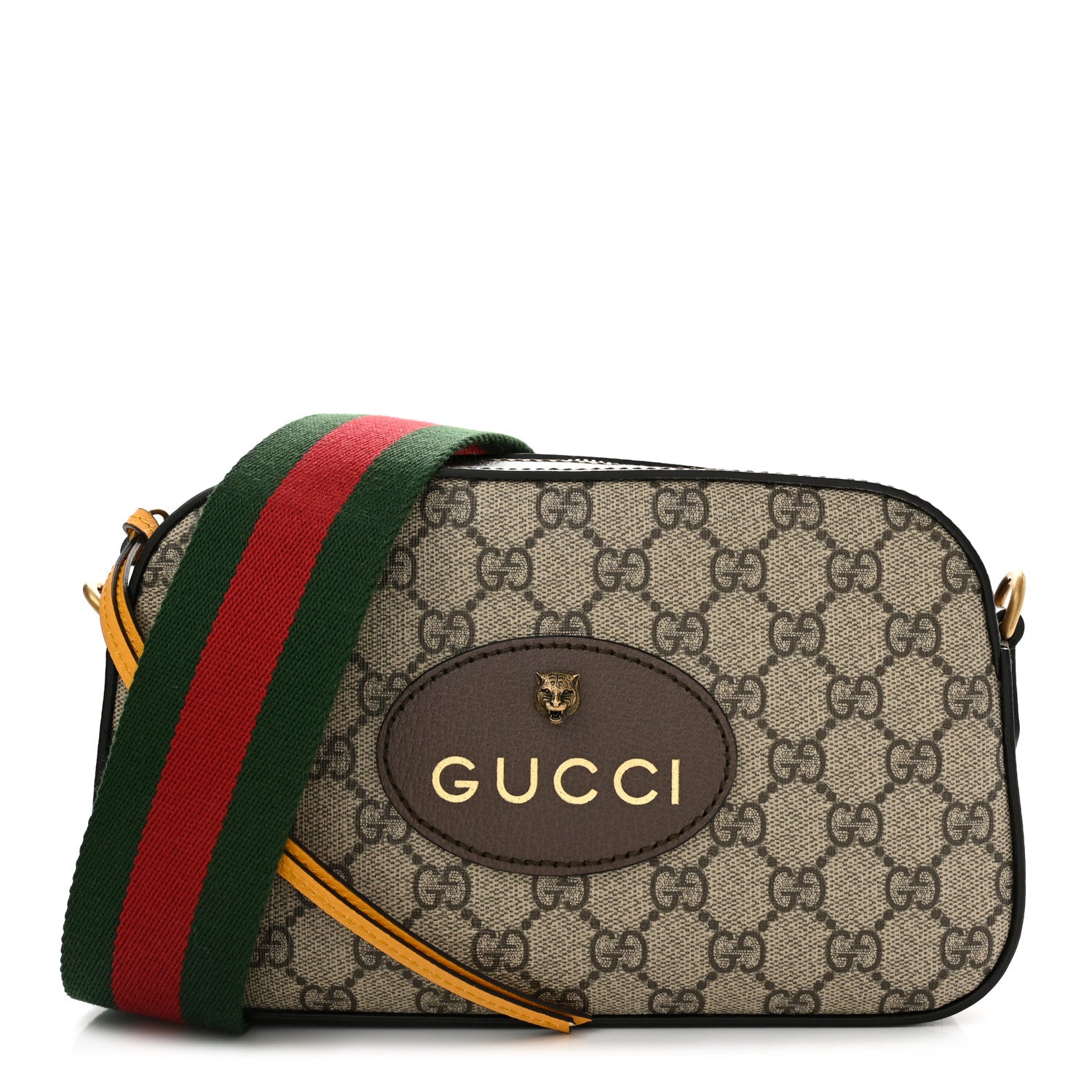 Gucci GG Supreme Monogram Web Neo Vintage Shoulder Bag Beige New Acero Crop 1 of 11