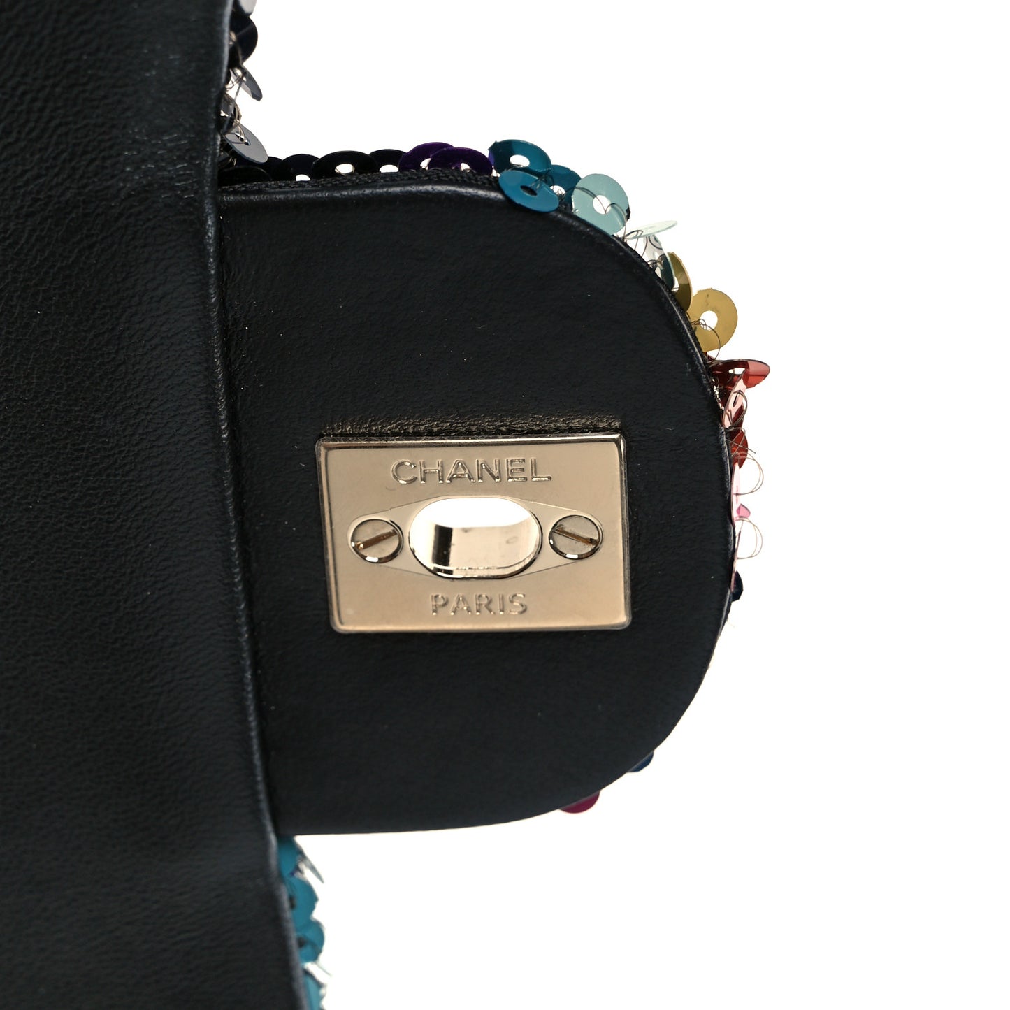 Sequin Medium Single Flap Blue Black Multicolor