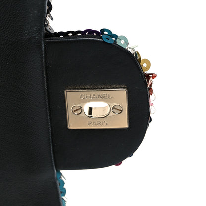 Chanel Sequin Medium Single Flap Blue Black Multicolor 7 of 11