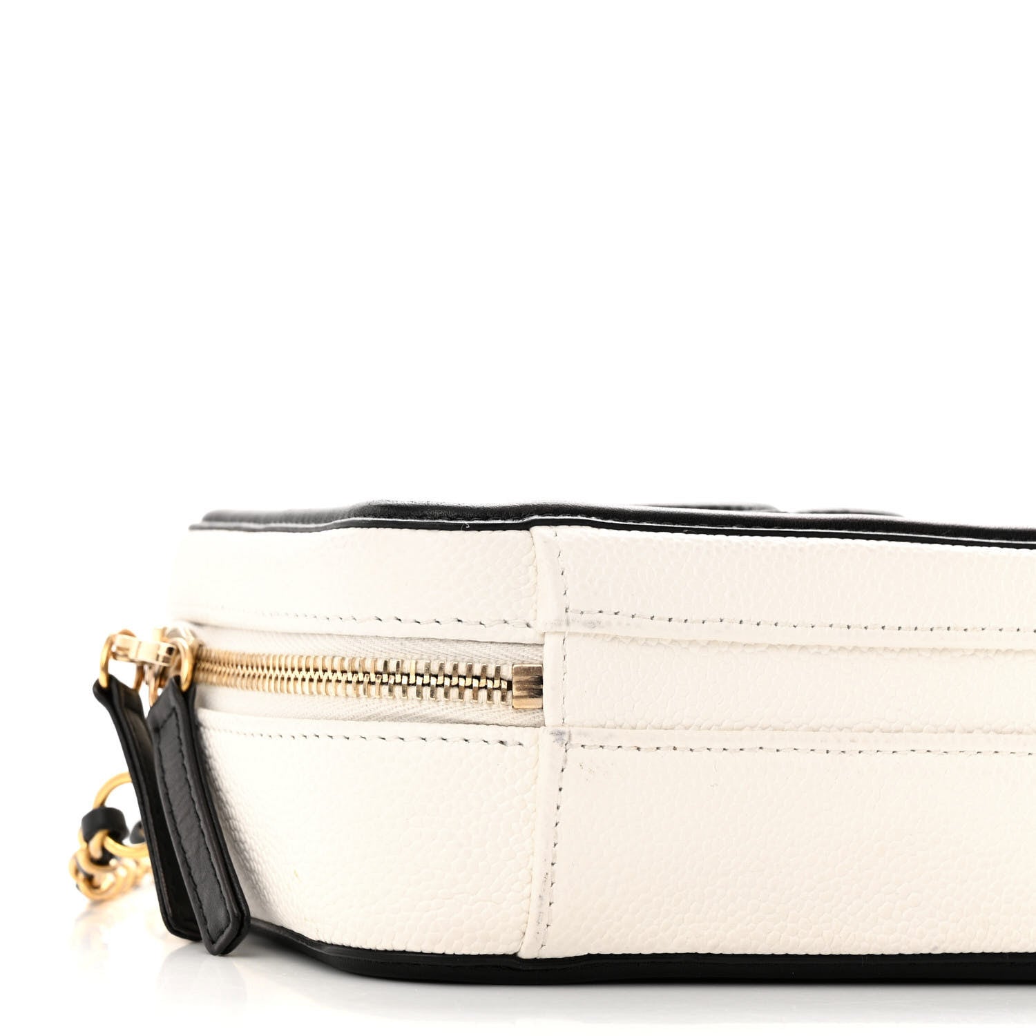 Chanel Caviar Quilted Small CC Filigree Vanity Case White Black 9 of 11