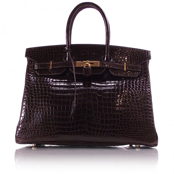 Hermes Crocodile BIRKIN 35 Burgundy 1 of 13