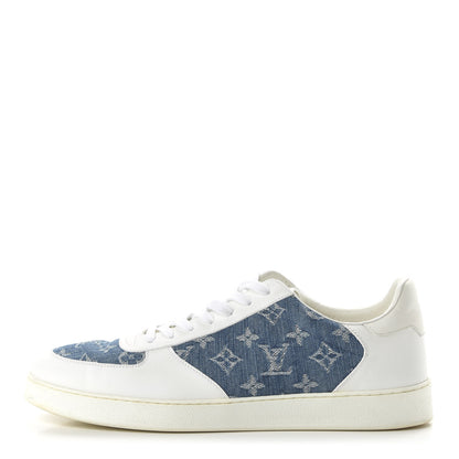 Louis Vuitton Calfskin Monogram Denim Rivoli Sneakers 11 White 1 of 8