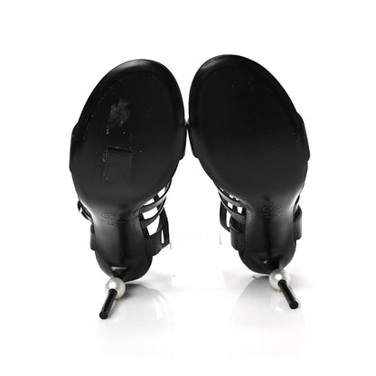 Chanel Calfskin Pearl CC Pumps 40.5 Black 5 of 9
