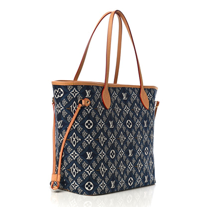 Louis Vuitton Jacquard Since 1854 Neverfull MM Blue 3 of 9