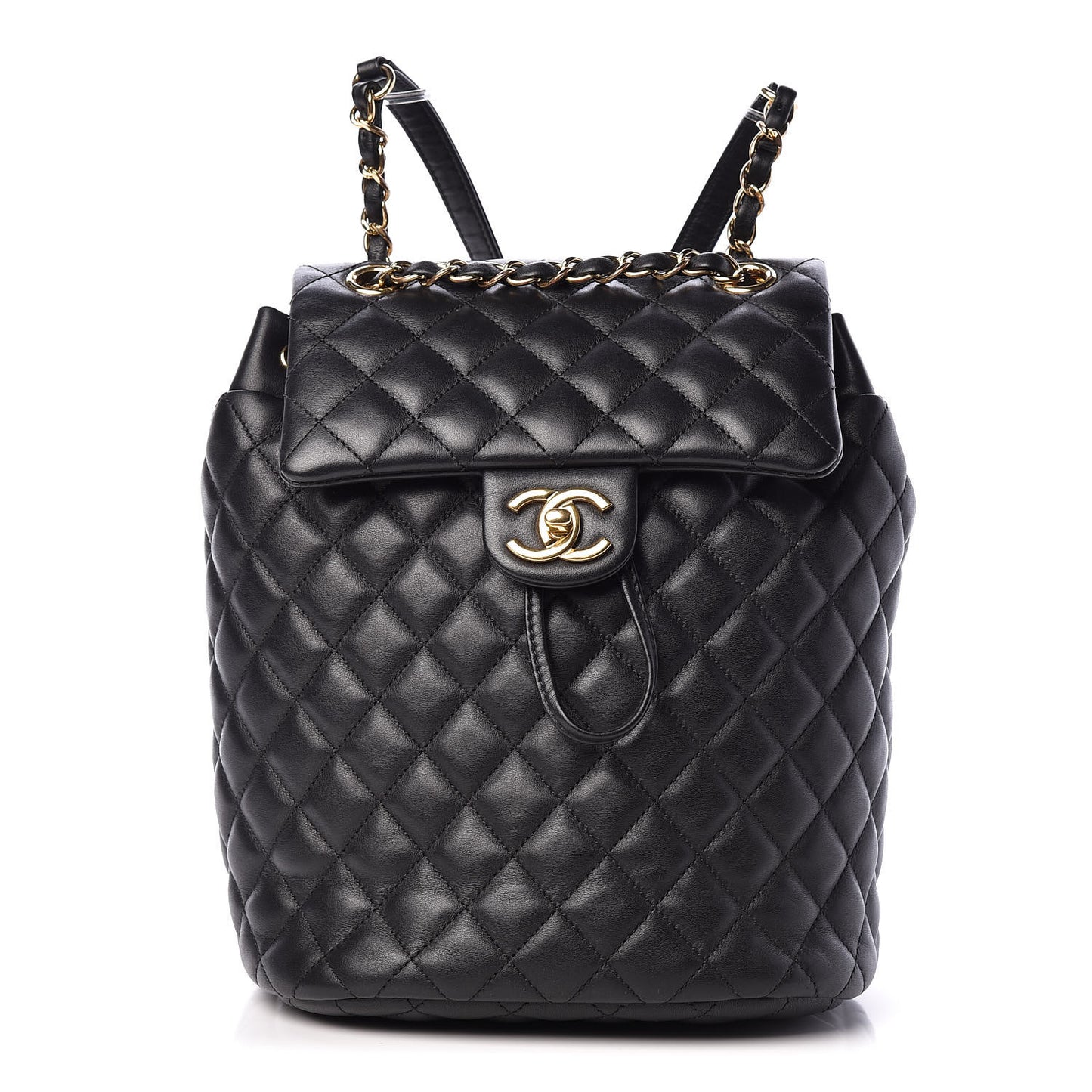 Calfskin Quilted Small Urban Spirit Backpack Black