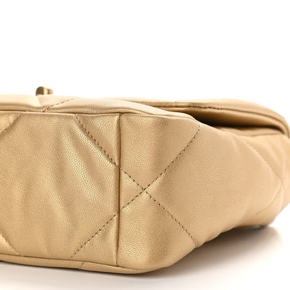 Chanel Metallic Goatskin Quilted Medium Chanel 19 Flap Gold 10 of 12