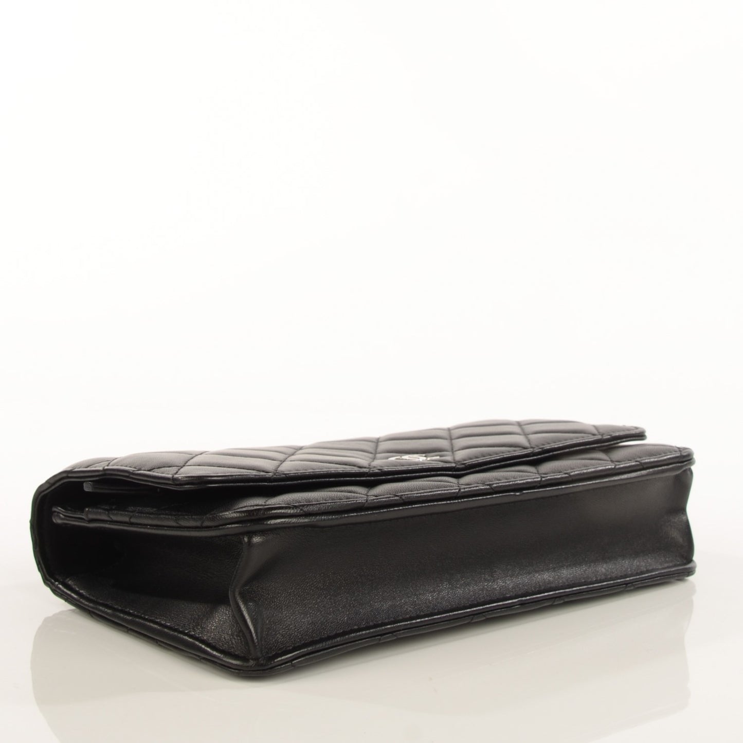 Lambskin Quilted Wallet On Chain WOC Black