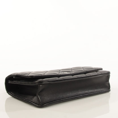 Chanel Lambskin Quilted Wallet On Chain WOC Black 4 of 9