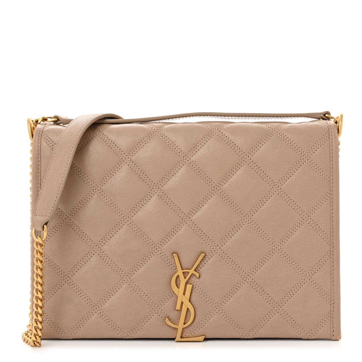 Lambskin Quilted Mini Becky Chain Bag Gold Sand