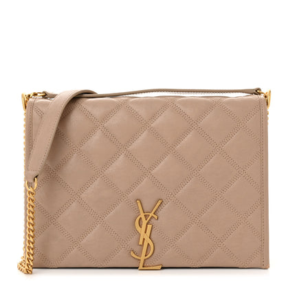 Saint Laurent Lambskin Quilted Mini Becky Chain Bag Gold Sand 1 of 13