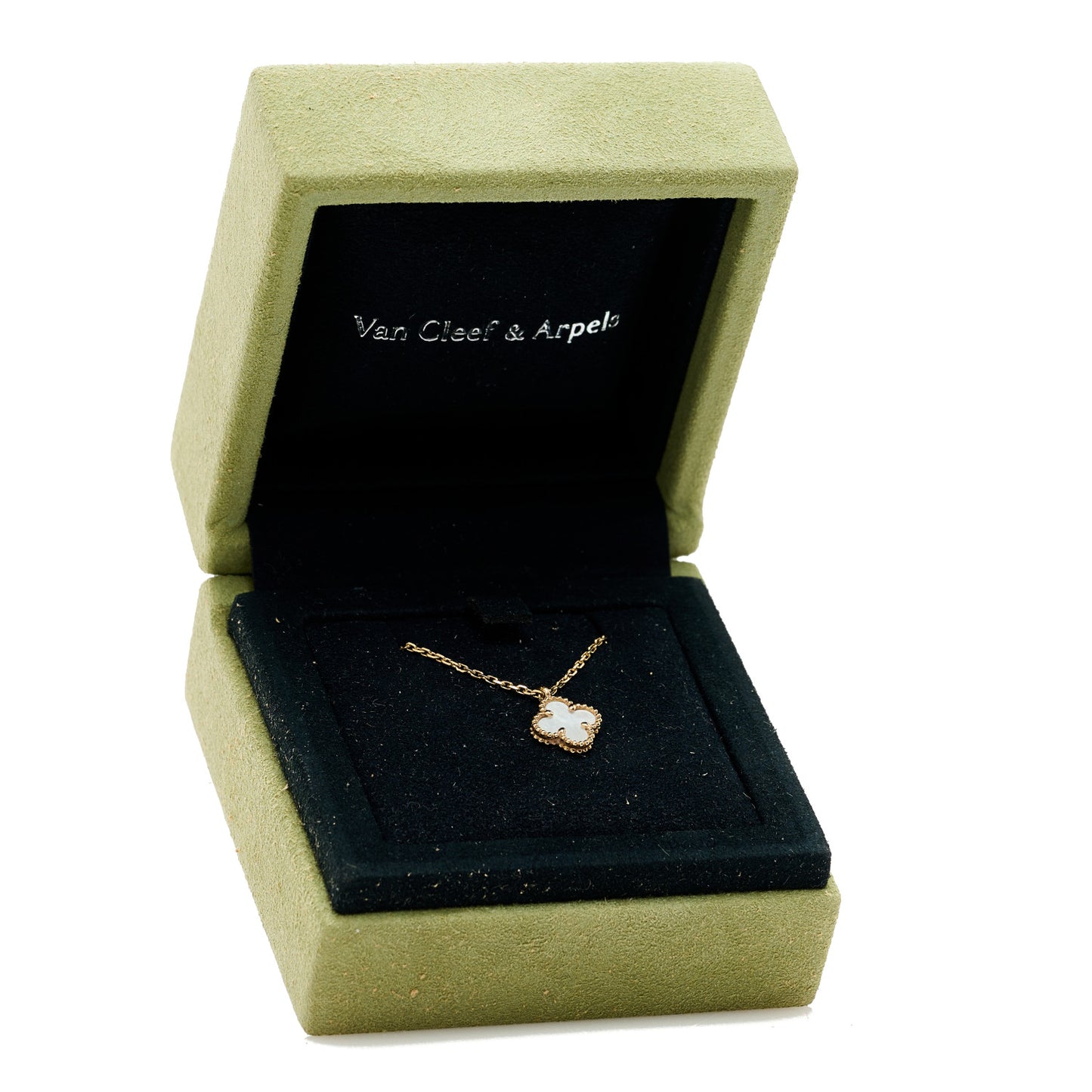 18K Yellow Gold Mother of Pearl Sweet Alhambra Pendant Necklace