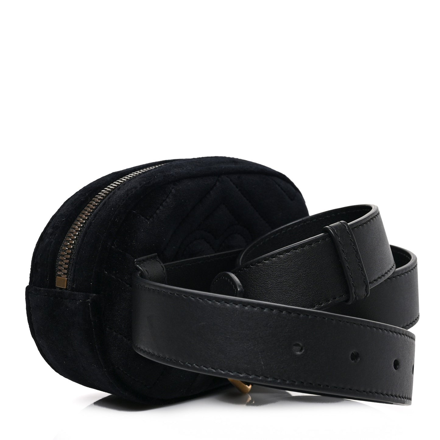 Velvet Matelasse GG Marmont Belt Bag 85 34 Black