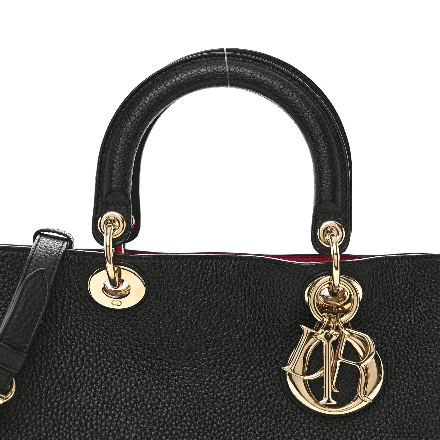 Christian Dior Bullcalf Medium Diorissimo Tote Black Rose Indien 5 of 10