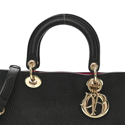 Christian Dior Bullcalf Medium Diorissimo Tote Black Rose Indien 5 of 10