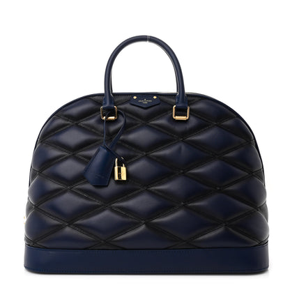 Louis Vuitton Lambskin Malletage Alma GM Navy Blue 1 of 10