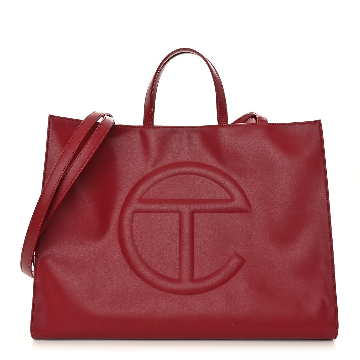 Telfar Vegan Leather Large Shopping Bag Oxblood 1 of 11