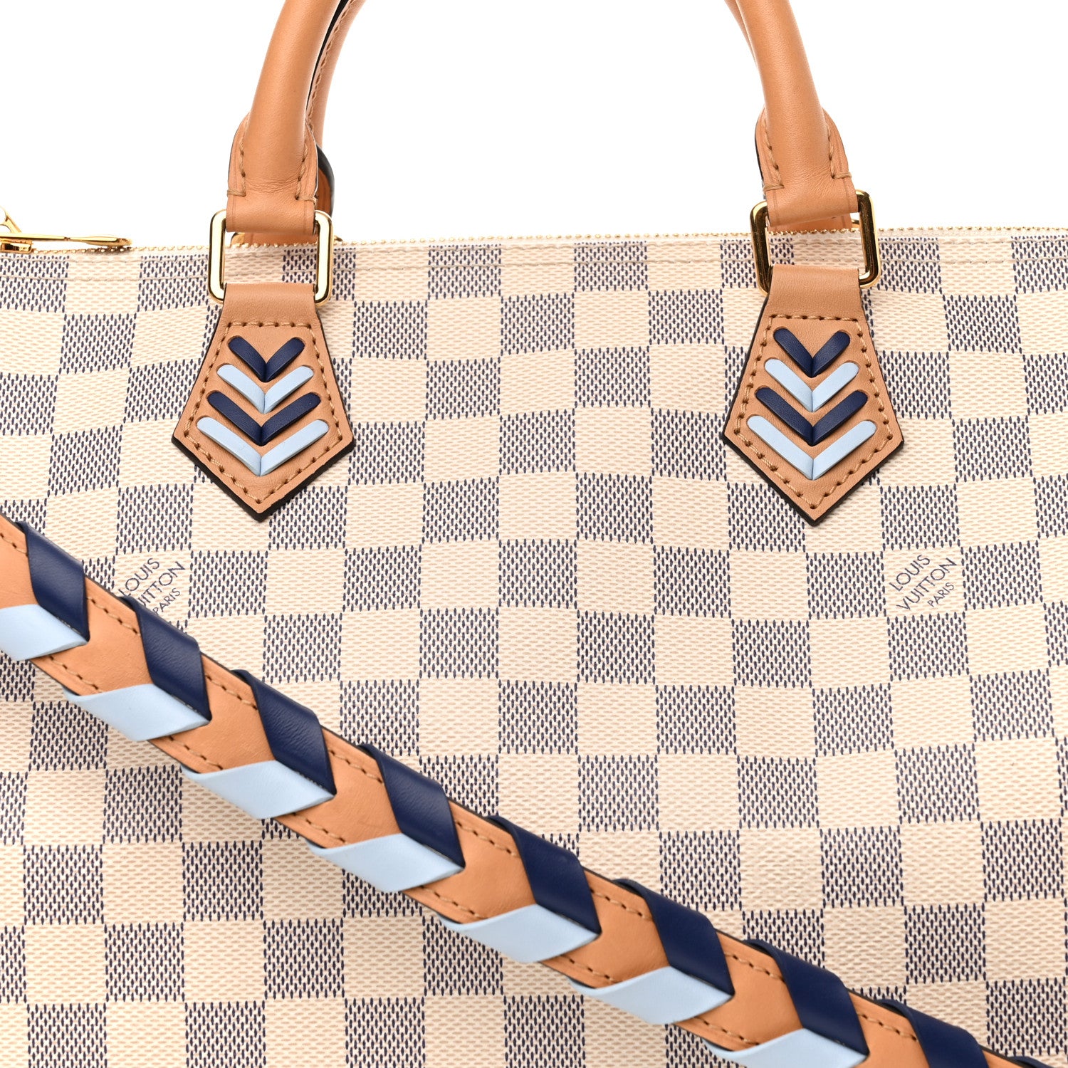 Louis Vuitton Damier Azur Braided Speedy Bandouliere 30 Blue 8 of 10