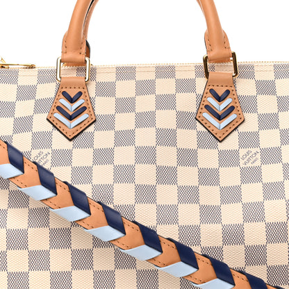 Louis Vuitton Damier Azur Braided Speedy Bandouliere 30 Blue 8 of 10