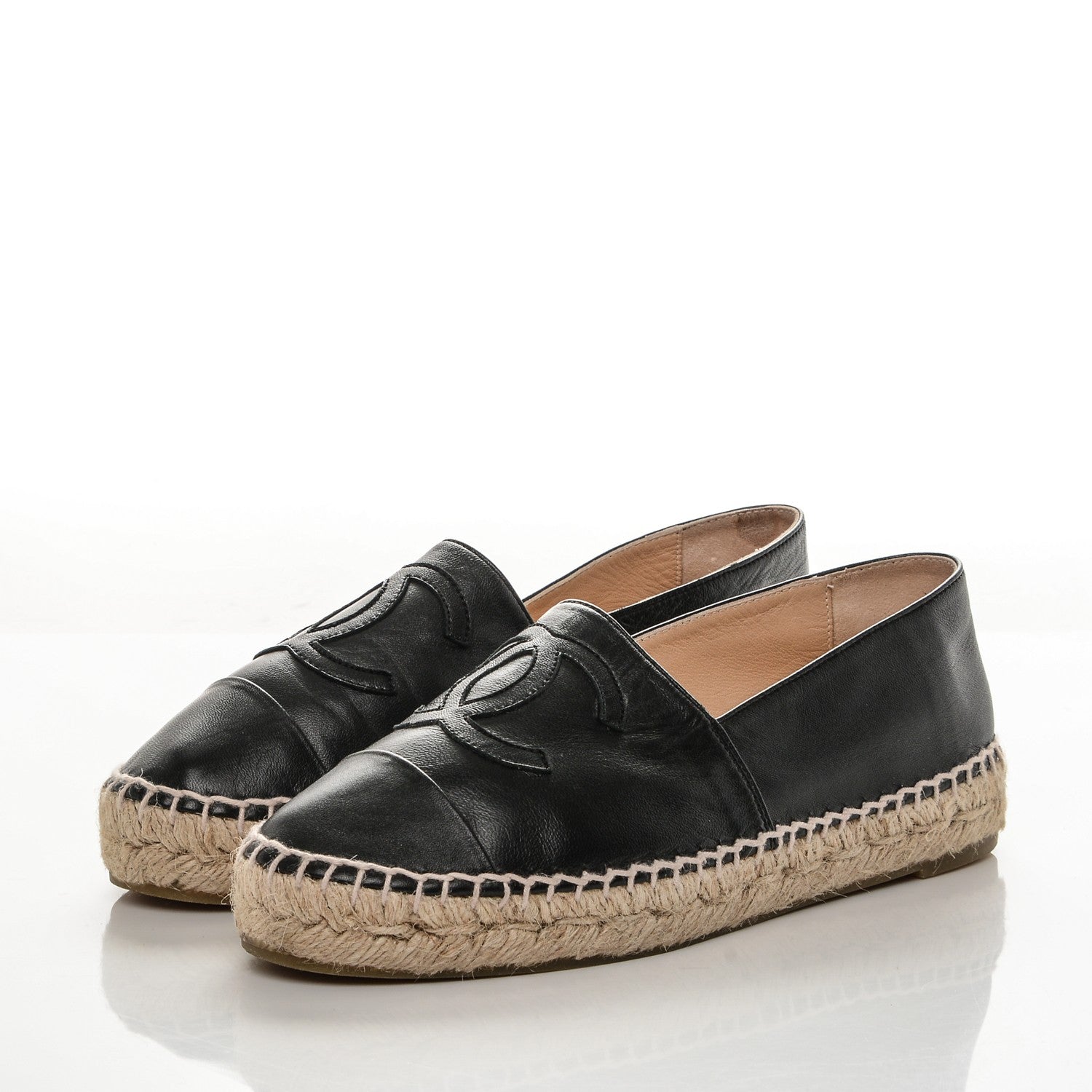 Chanel Lambskin CC Espadrilles 35 Black 3 of 7