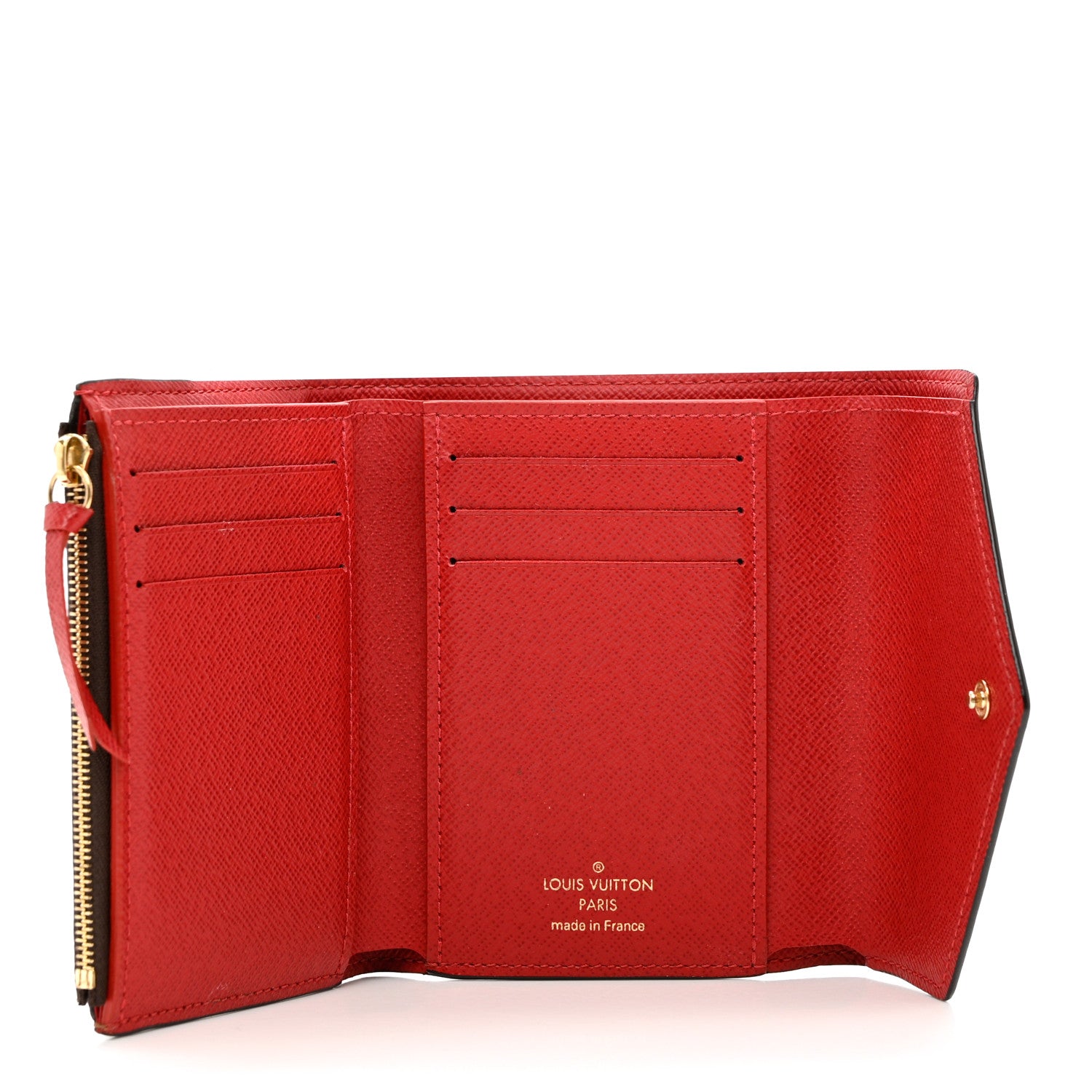 Louis Vuitton Damier Ebene Victorine Wallet Red 5 of 7