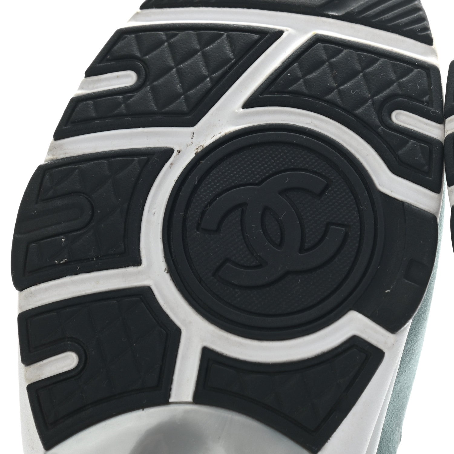 Chanel Suede Calfskin CC Sneakers 39 Blue Grey White 6 of 8