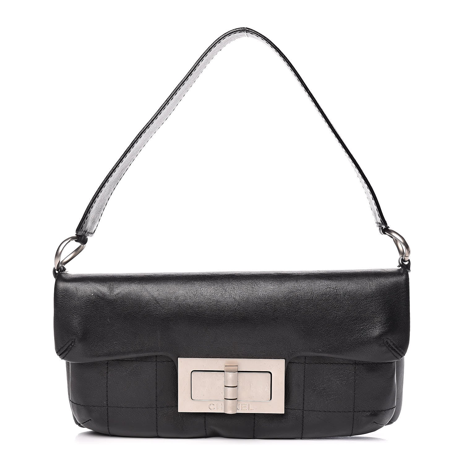 Chanel Calfskin Square Stitched Mademoiselle Shoulder Bag Black 1 of 20