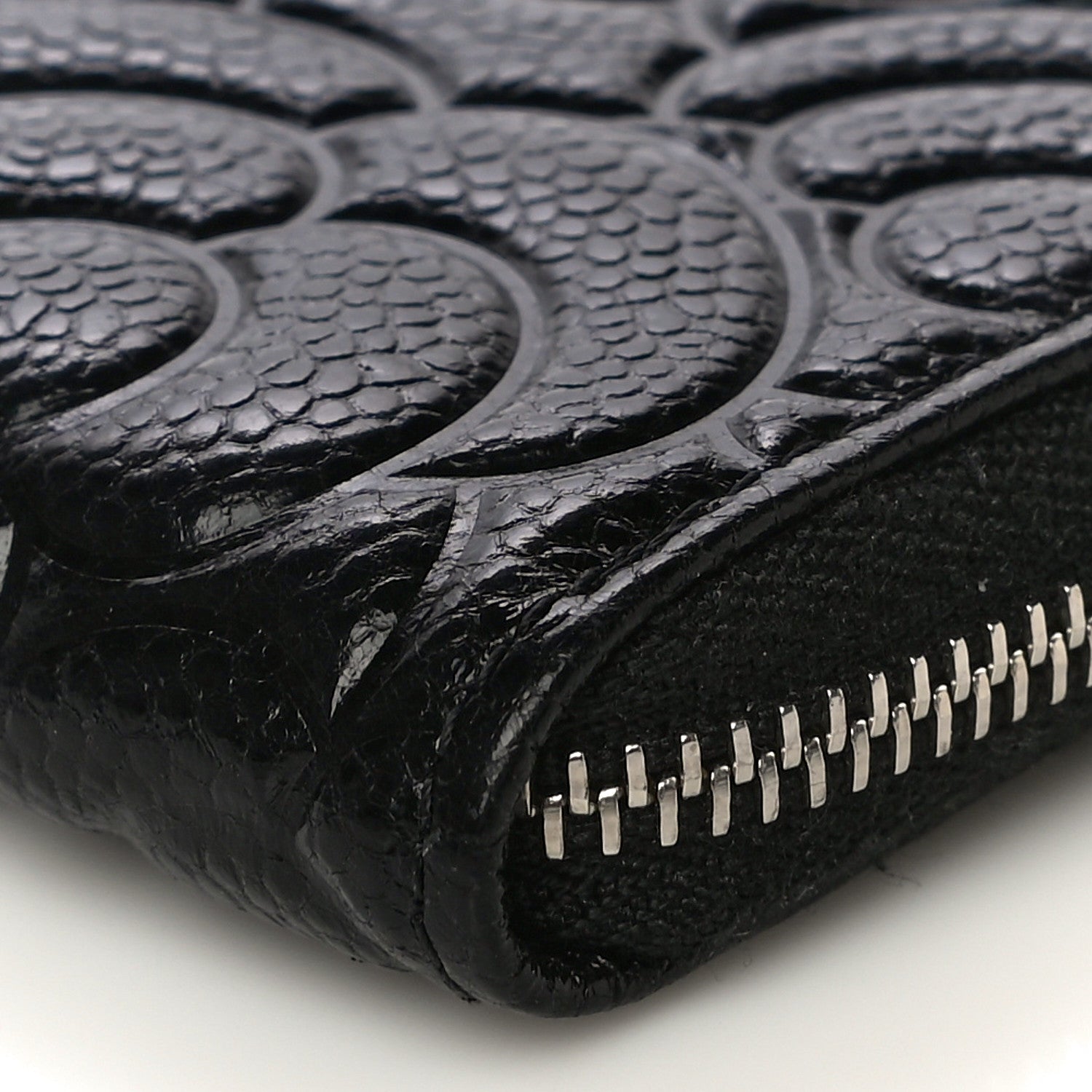 Chanel Caviar Camellia Embossed Key Holder Case Black 10 of 11