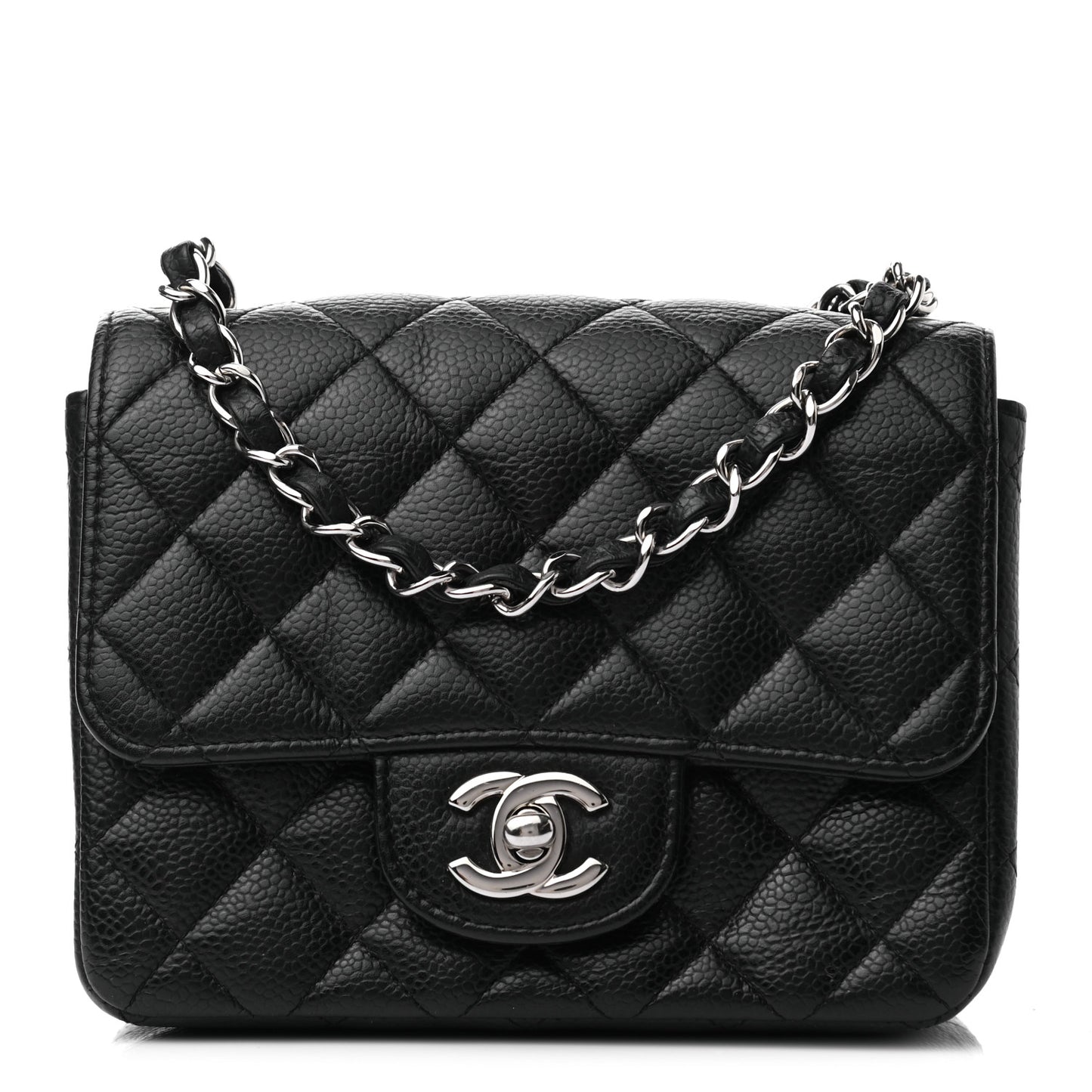 Caviar Quilted Mini Square Flap Black