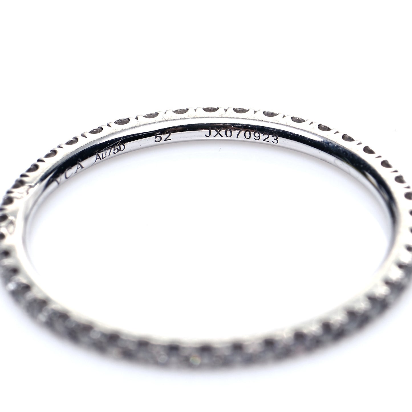 18K White Gold Diamond 1.25mm Felicite Wedding Band Ring 52 6