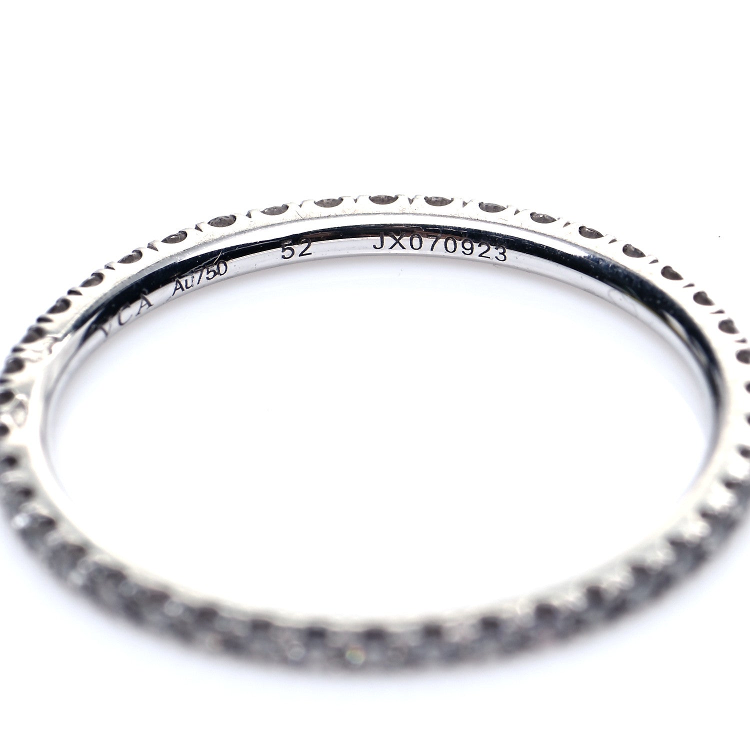 Van Cleef & Arpels 18K White Gold Diamond 1.25mm Felicite Wedding Band Ring 52 6 4 of 5