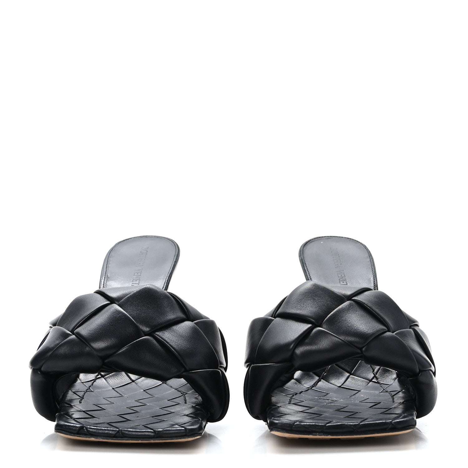 Bottega Veneta Nappa Maxi Intrecciato Lido Mule Sandals 38.5 Black 2 of 8