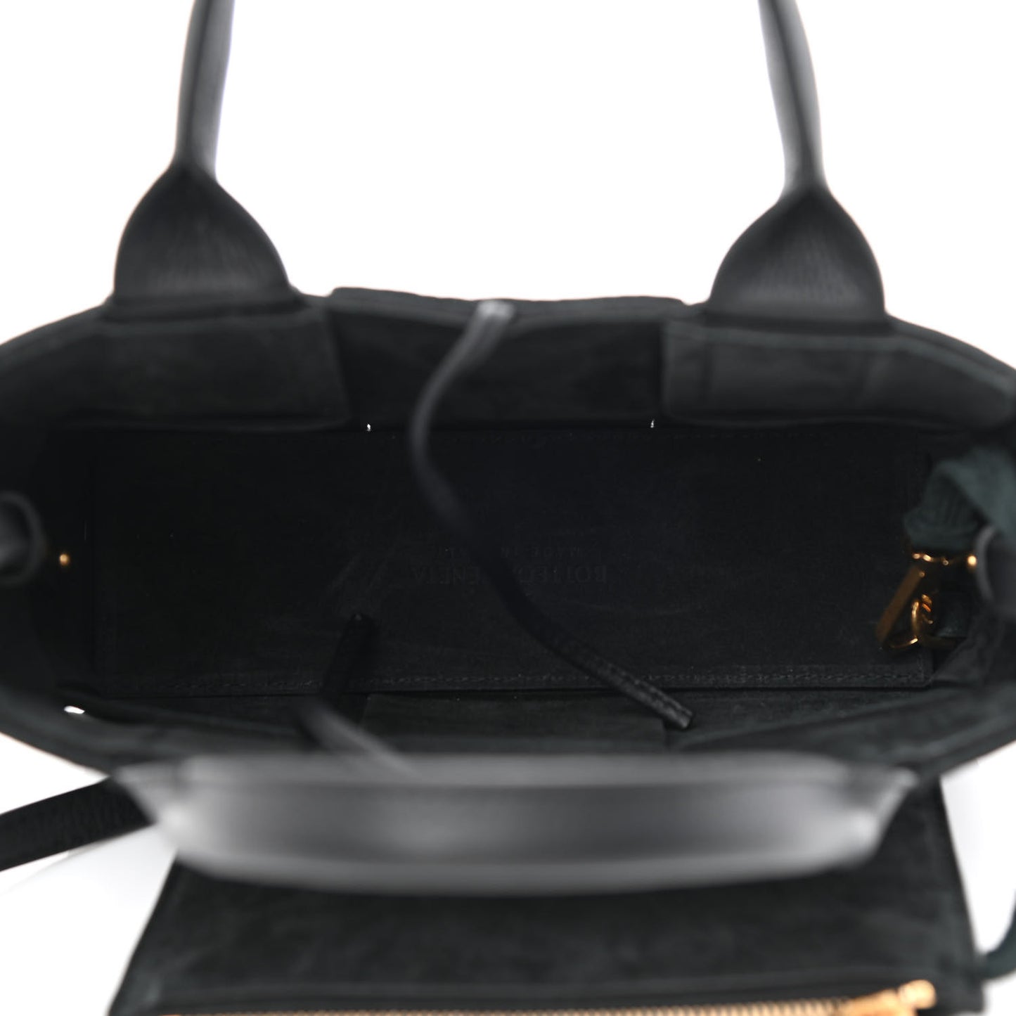 Grained Calfskin Maxi Intrecciato Mini Arco Tote Black