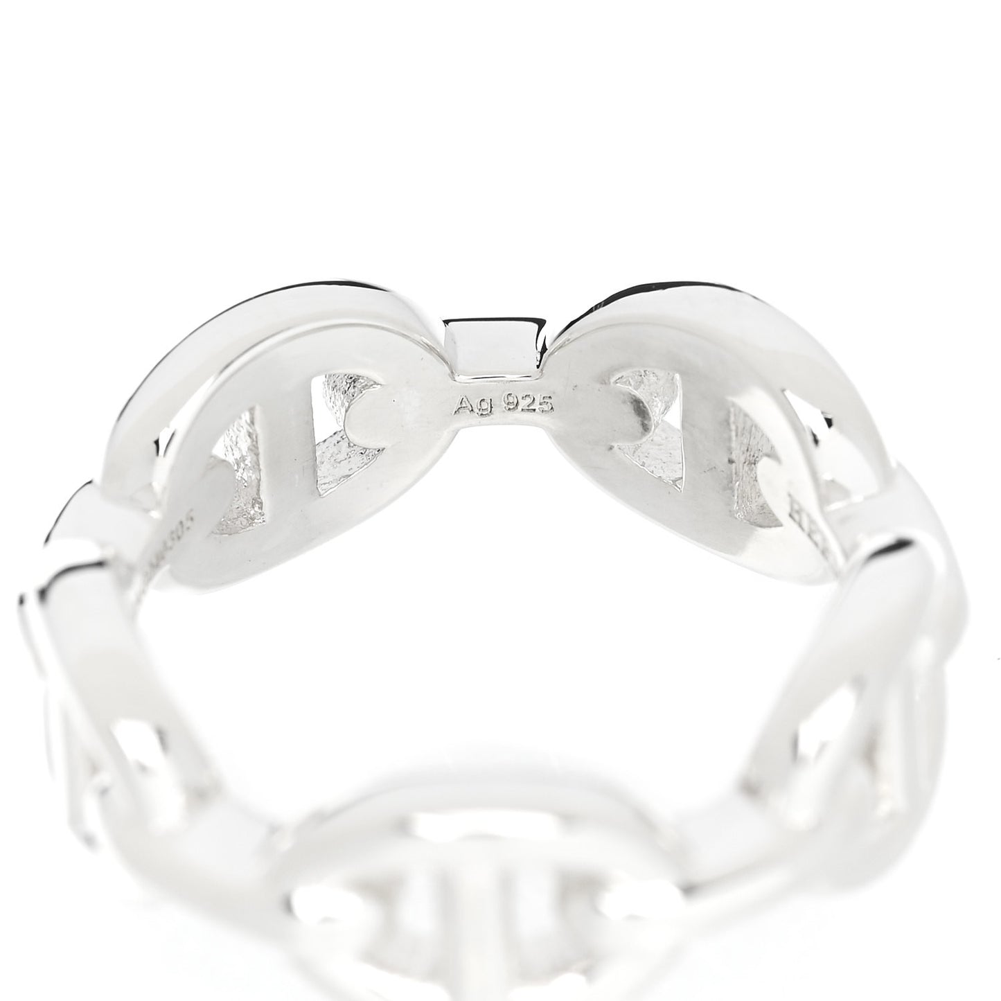 Sterling Silver PM Chaine d'Ancre Enchainee Band Ring 50 5.25