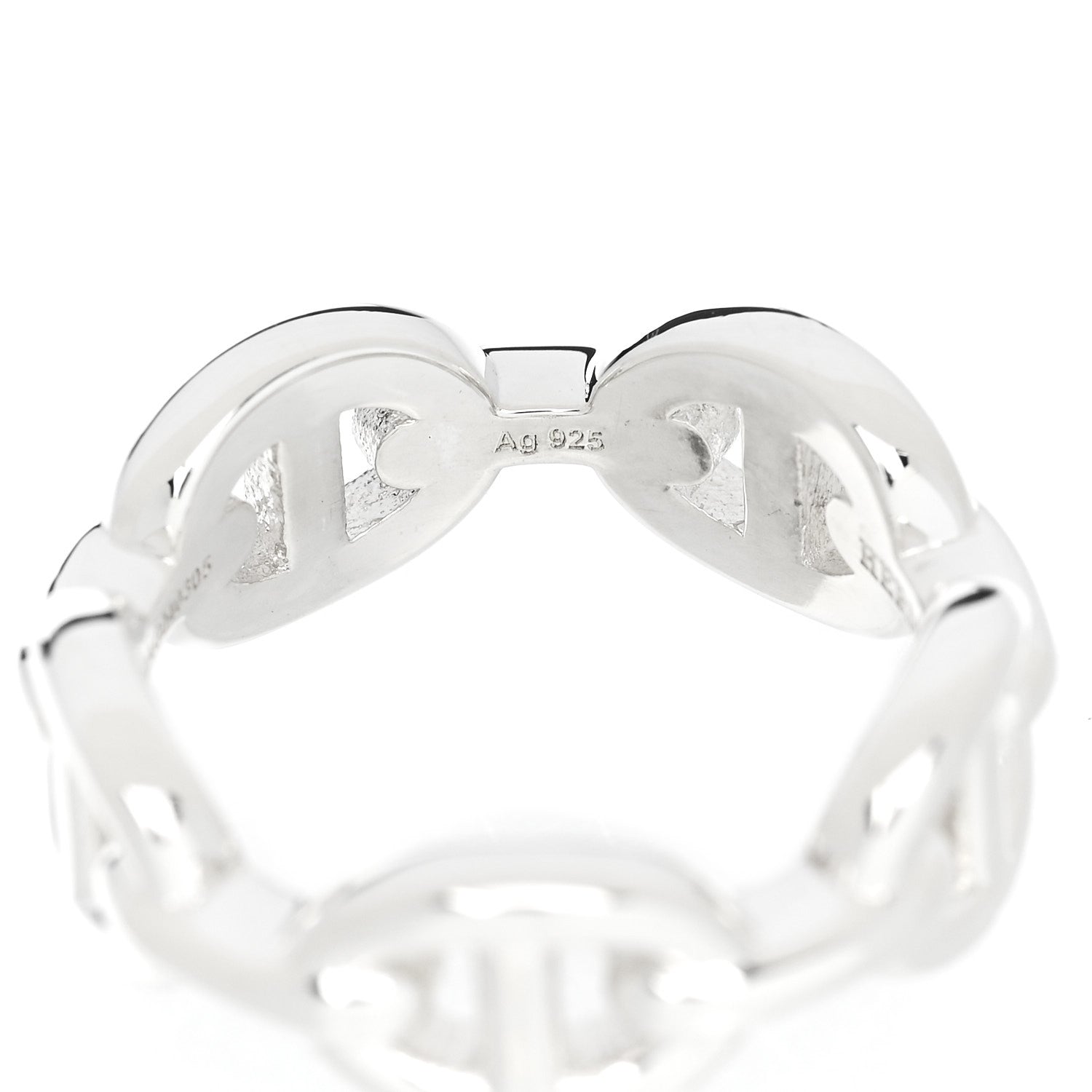 Hermes Sterling Silver PM Chaine d'Ancre Enchainee Band Ring 50 5.25 6 of 6