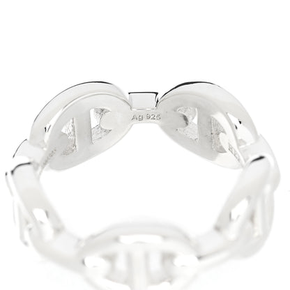 Hermes Sterling Silver PM Chaine d'Ancre Enchainee Band Ring 50 5.25 6 of 6