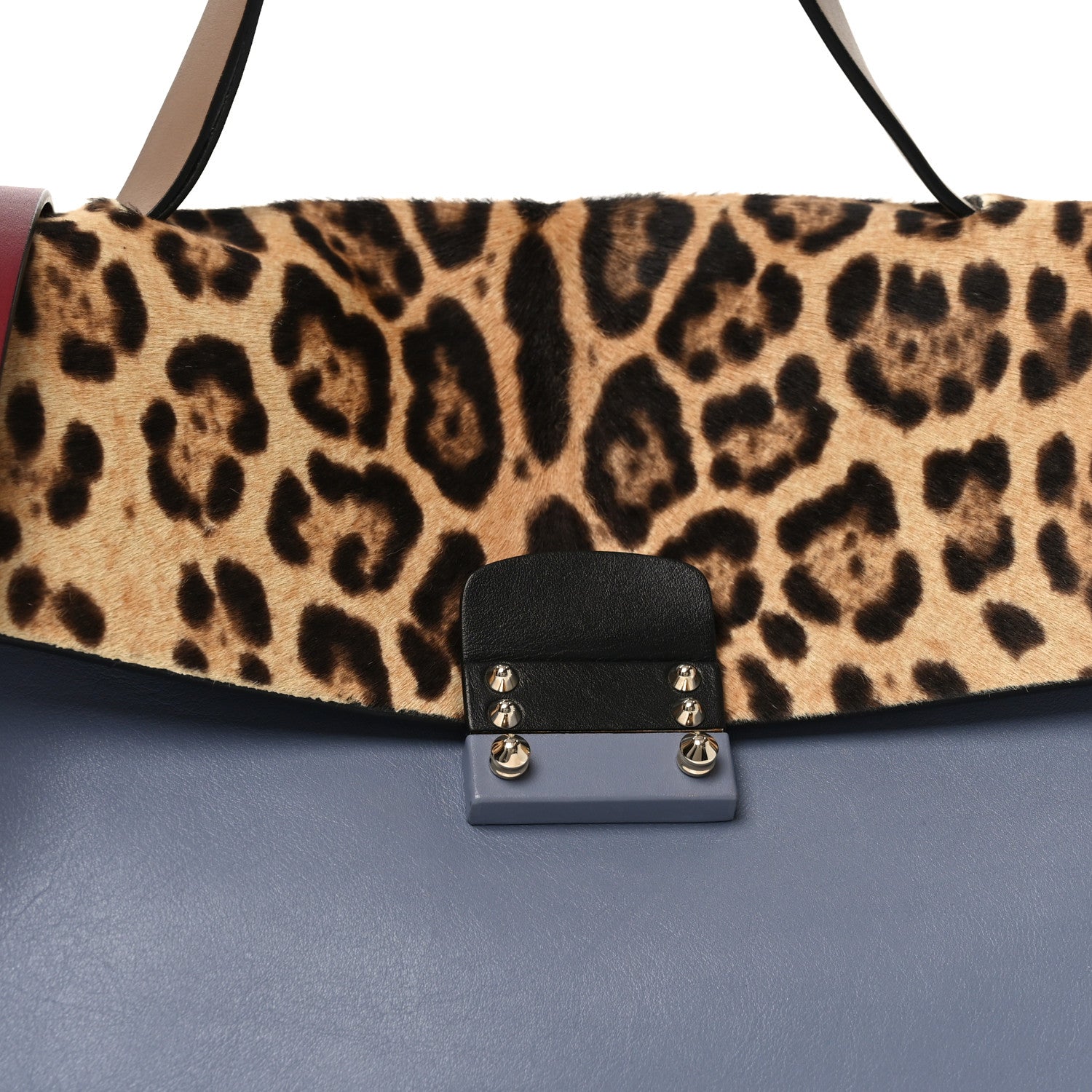 Valentino Garavani Calfskin Pony Hair Colorblock Mime Single Handle Bag Multicolor 7 of 9